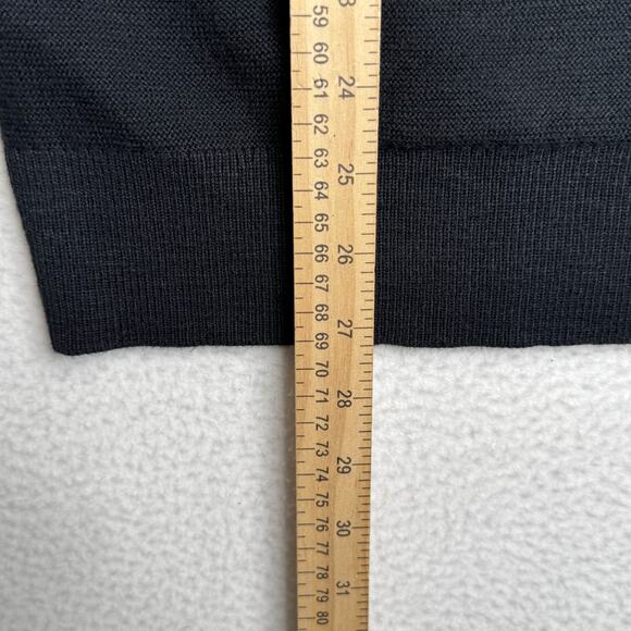 Banana Republic Cardigan Sweater Mens Sz XL Cotton Slub Black Pockets Mock Neck - Picture 5 of 6